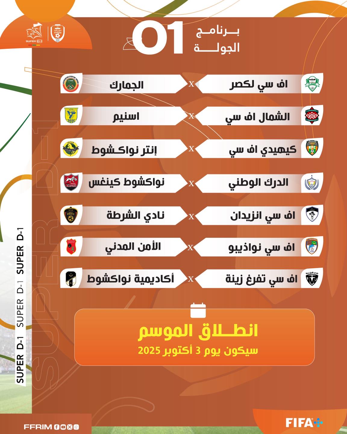 الإعلان عن نتائج قرعة البطولة الوطنية لأندية الدرجة الأولى